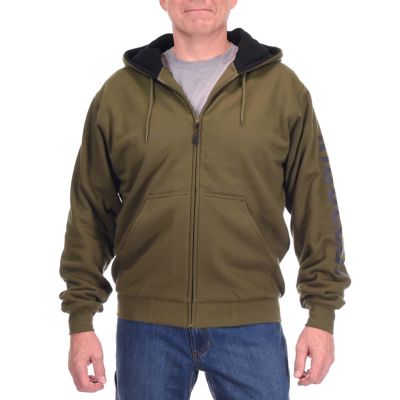 Fruit Of The Loom Men's Premium Hooded Zip-Up Sweatshirt - 70% Cotton, Classic Olive, Size Medium (Chest 38-40")