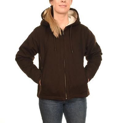 women's hooded sherpa jacket