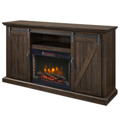 Muskoka Electric Indoor Langdon Infrared Media Fireplace, 58 in., Rustic Brown