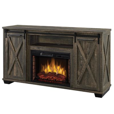 Muskoka 58 in. Rivington Infrared Media Electric Fireplace, Barnboard Gray