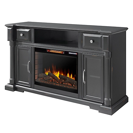 Muskoka 60 in. Vermont Media Electric Fireplace with Bluetooth, Aged Black Finish
