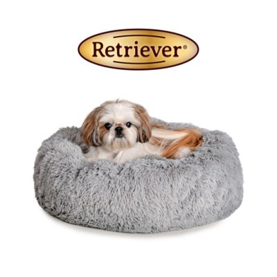 Image showing  Long Fur Round Bolster Pet Bed, 23 in.