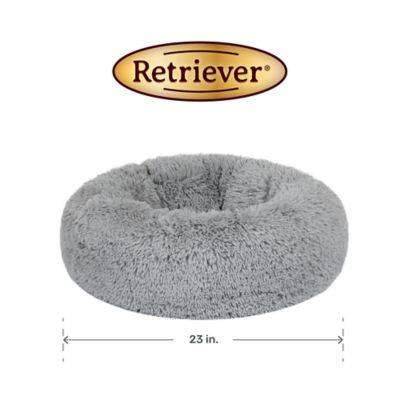 Image showing  Long Fur Round Bolster Pet Bed, 23 in.