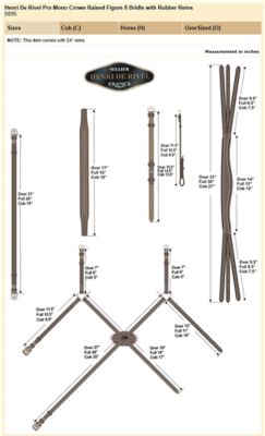 Image showing  Pro Mono Crown Raised Figure-8 Bridle with Rubber Reins