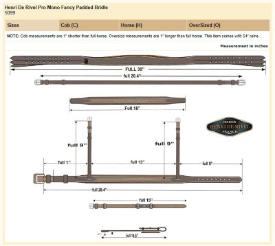 Image showing  Pro Mono Crown Fancy-Stitched Padded English Bridle