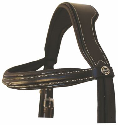 Image showing  Pro Mono Crown Fancy-Stitched Bridle with Patent Leather Piping and Laced Reins