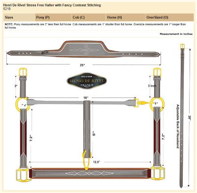 Image showing  Stress-Free Leather Horse Halter with Fancy Contrast Stitching