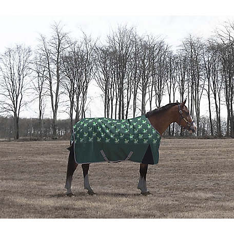 TuffRider 1200D Horse Pattern 2-Tone Horse Turnout Blanket with Standard Neck, 220g
