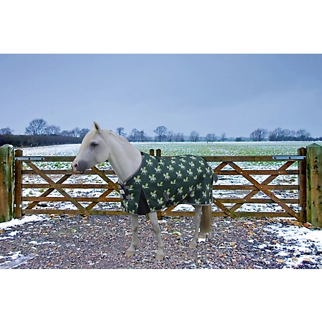TuffRider 1200D Horse Pattern 2-Tone Pony Turnout Blanket with Standard Neck, 220g