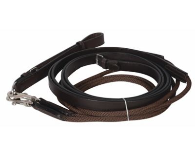 Henri de Rivel Nylon Advantage Rounded Draw Reins with Leather Snap