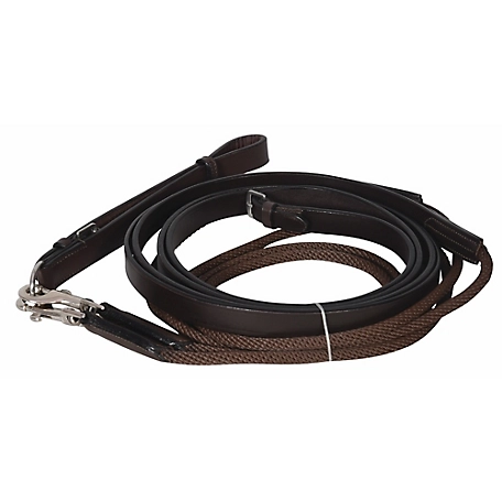 Henri de Rivel Nylon Advantage Rounded Draw Reins with Leather Snap