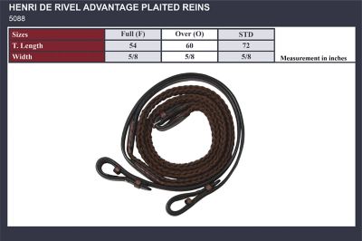 Image showing 1 th Henri de Rivel Advantage Plaited Reins, 5/8 in.
