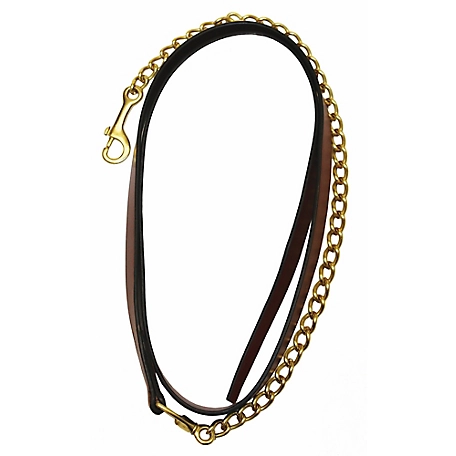 Henri de Rivel Leather Pro Collection Lead with 24 in. Solid Brass Chain, Austrialian Nut