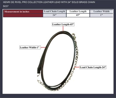 Image showing  Pro Collection Leather Lead with 24 in. Solid Brass Chain, Australian Nut