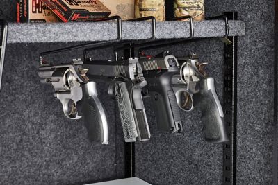 Image showing  Universal Handgun Hangers, 2 in. x 2.6 in. x 10.7 in., .22 Caliber and Larger, 4-Pack