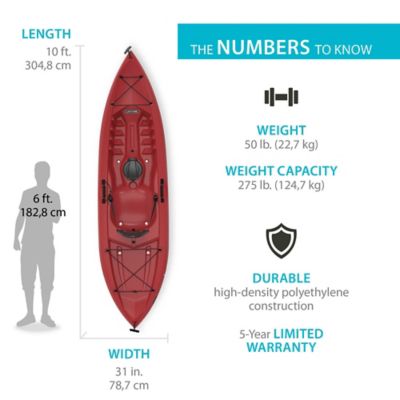 Image showing  10 ft. Tamarack Sit-on-Top Kayak, Red