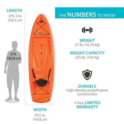 Image showing  8 ft. 5 in. Hydros Sit-on-Top Kayak, Orange