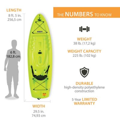 Image showing  8 ft. 5 in. Hydros Sit-on-Top Angler Kayak, Lime Green