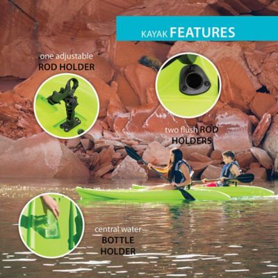 Image showing 5 th Lifetime 8 ft. 5 in. Hydros Sit-on-Top Angler Kayak, Lime Green
