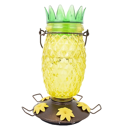 Perky-Pet Pineapple Top-Fill Glass Hummingbird Feeder, 28 oz. Capacity