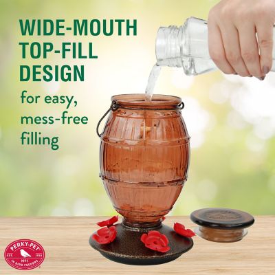Image showing  36 oz. Prohibition Top-Fill Glass Hummingbird Feeder