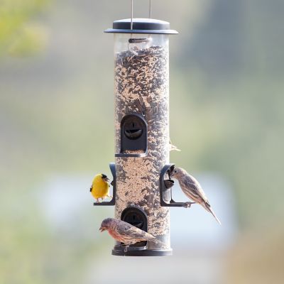 Image showing  4 lb. 2-in-1 Swivel Port XL Tube Bird Feeder, Black