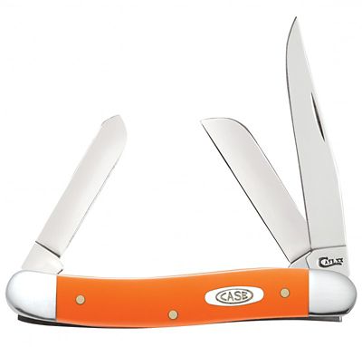 Case Cutlery 2.57 in. Synthetic Smooth Medium Stockman Knife, Orange, 80509