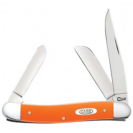 Case Cutlery 2.57 in. Synthetic Smooth Medium Stockman Knife, Orange, 80509