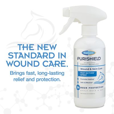Image showing  Purishield Wound and Skin Care Fast-Acting Spray for Horses, Dogs, Cats and Livestock, 12 oz.