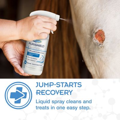 Image showing  Purishield Wound and Skin Care Fast-Acting Spray for Horses, Dogs, Cats and Livestock, 12 oz.