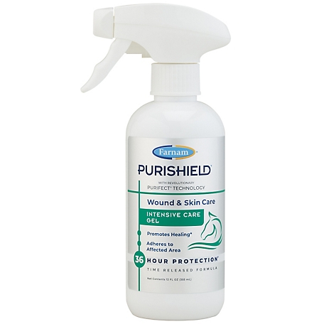 Farnam Purishield Wound and Skin Intensive Care Gel for Horses and More, 12 oz.