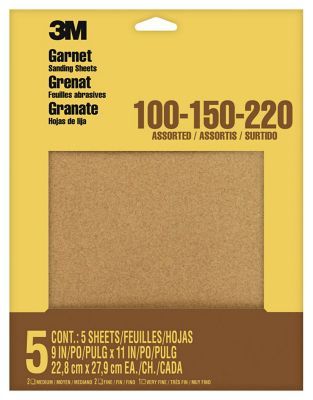 3M Sandpaper for Wood, 9 in. x 11 in., 5 pack Assorted