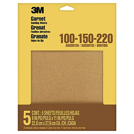 3M Sandpaper for Wood, 9 in. x 11 in., 5 pack Assorted
