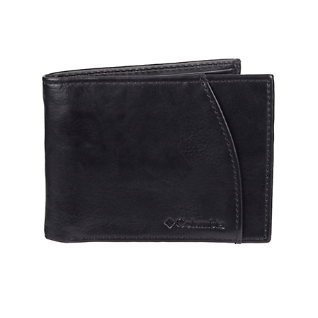 Columbia Sportswear Men's RFID-Blocking Leather Extra Capacity Slimfold Wallet, Black