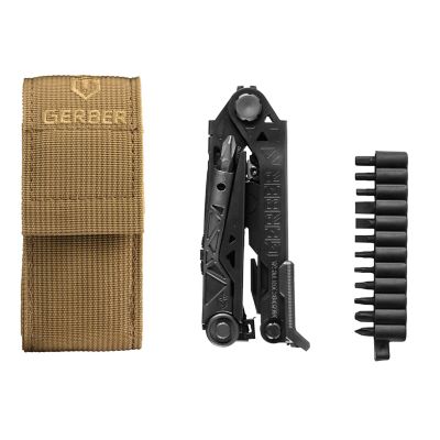Image showing  Center-Drive Black/Black Needle Nose Multi-Tool with Coyote Brown Sheath and Bit Set