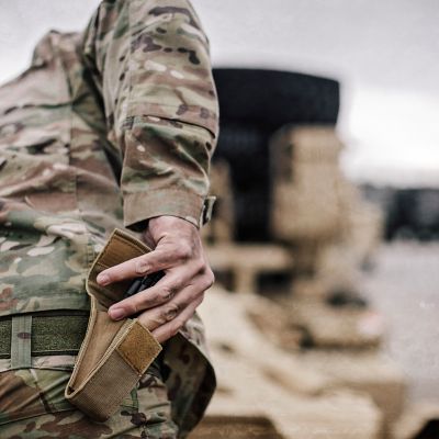 Image showing 8 th Gerber Center-Drive Black/Black Needle Nose Multi-Tool with Coyote Brown Sheath and Bit Set