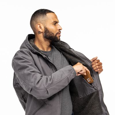 Image showing  Men's Washed Duck Sherpa-Lined Jacket
