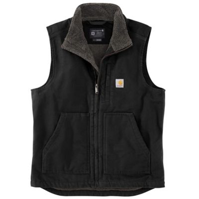 Image showing  Men's Duck Sherpa-Lined Mock Neck Vest, black