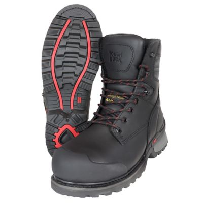 black leather composite toe boots