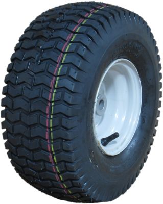 Hi-Run 15x6-6 4PR SU12 Lawn and Garden Tire Assembly on 6x4.5 Wheel, Grayish White