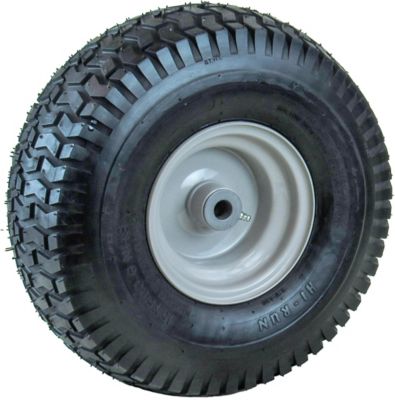 Image showing 7 th Hi-Run 15x6-6 4PR SU12 Lawn and Garden Tire Assembly on 6x4.5 Wheel, Grayish White