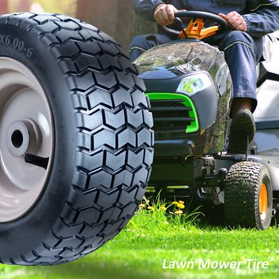 Image showing  18x6.5-8 4PR SU12 Lawn and Garden Tire Assembly on 8x5.375 Wheel, Grayish White