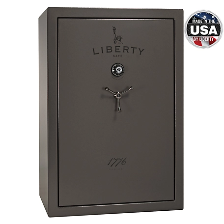 Liberty Safe 1776, 50 Long Gun + 6 Handgun, Combination Lock, 75 Min Gun Safe, Gray Marble