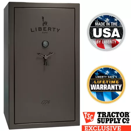 Liberty Safe 1776-T 64 Long Guns + 9 Handguns Electronic Lock 75 Minute Gun Safe Gray Marble Gun Safes