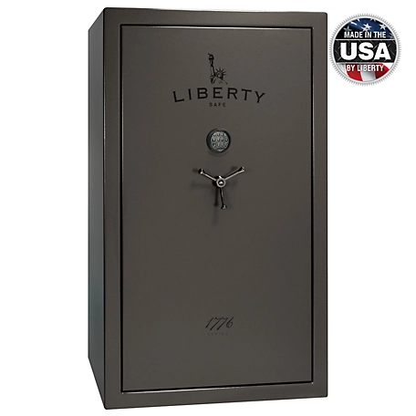 Liberty Safe 1776-T, 64 Long Gun + 9 Handgun, E-Lock, 75 Min Gun Safe, Gray Marble