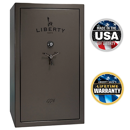 Liberty Safe 1776-T, 64 Long Gun + 9 Handgun, Combination Lock, 75 Min Gun Safe, Gray Marble