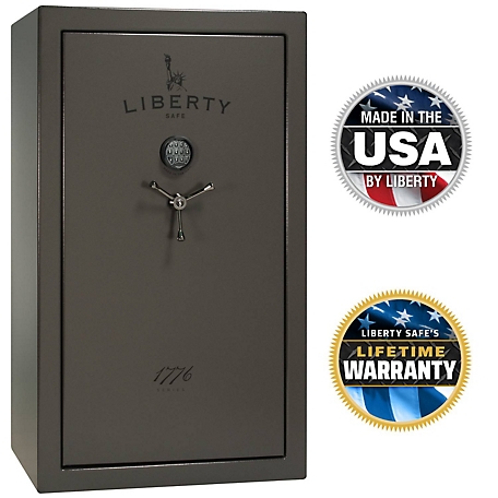 Liberty Safe 1776, 36 Long Gun + 6 Handgun, E-Lock, 75 Min Gun Safe, Gray Marble