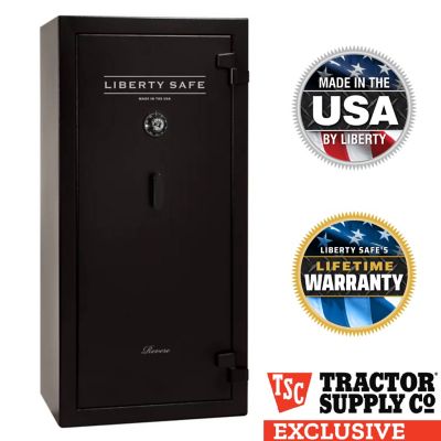 Liberty Safe Revere, 30 Long Gun + 4 Handgun, Combination Lock, 40 Min. Fire Rating, Gun Safe, Black