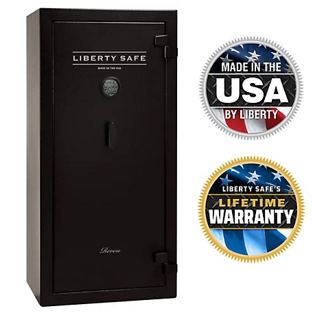Liberty Safe Revere, 30 Long Gun + 4 Handgun, E-Lock, 40 Min Gun Safe, Black