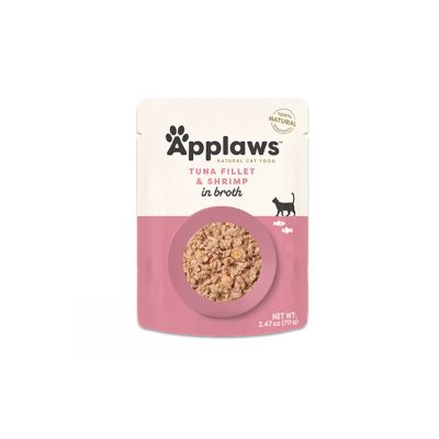 Applaws Tuna Fillet & Prawn in Broth Natural Wet Cat Food, 2.47 oz.